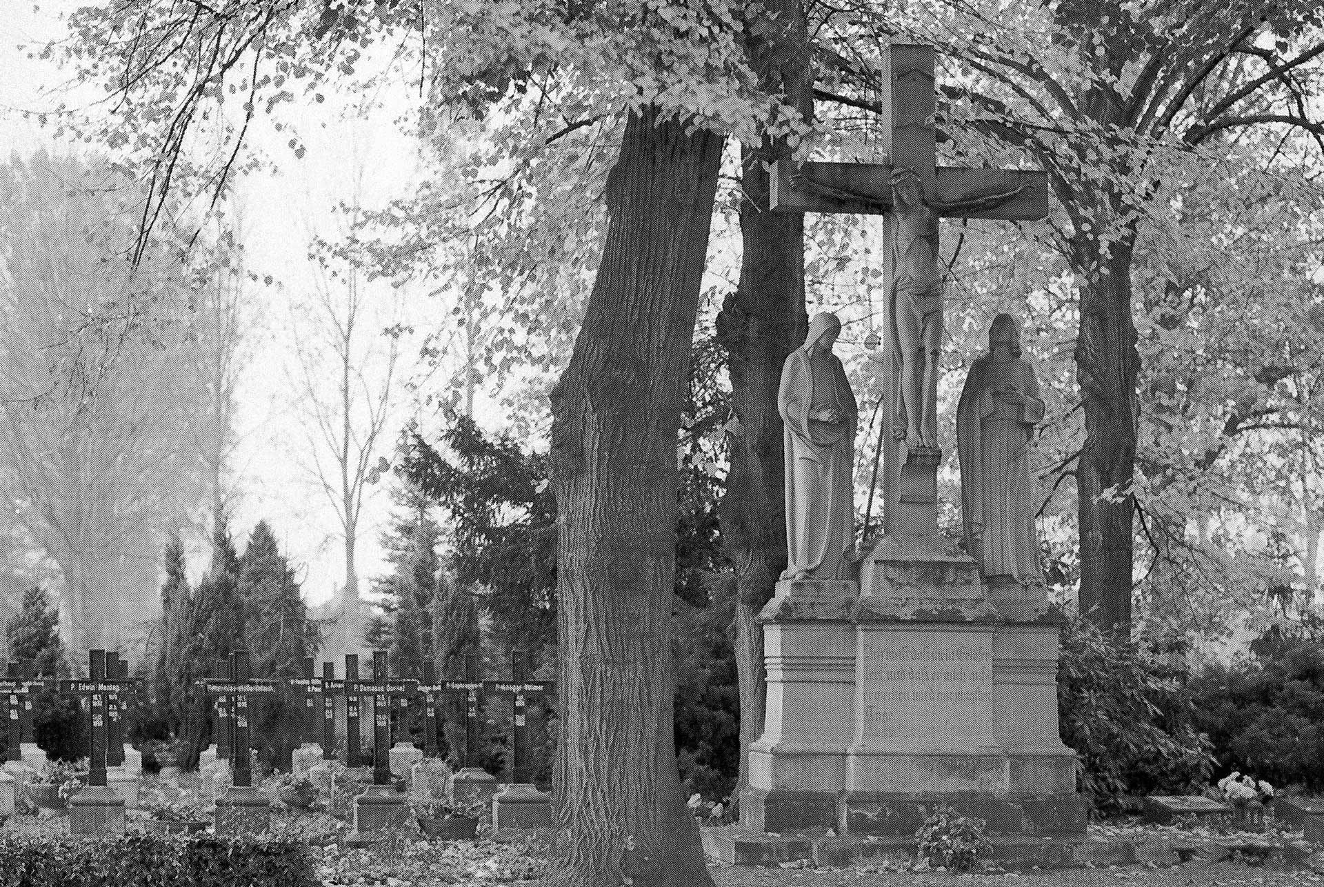 Grabstätte der Franziskaner bis zur Neugestaltung 1999 – Foto Zeidler